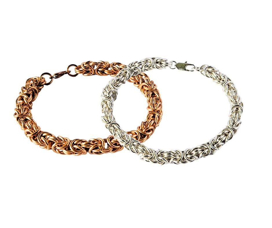 Silver or Bronze Chain Byzantine Bracelet Me Time Kit – DIY Jewellery Making Kit for Adults