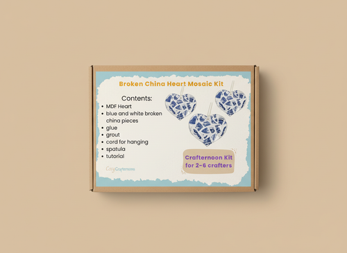 Broken China Heart Mosaic Together Kit (£14 per person)
