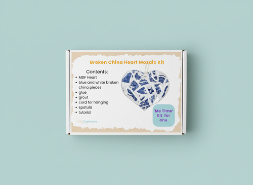 Broken China Heart Mosaic Me Time Kit – DIY Mosaic Craft Kit for Adults