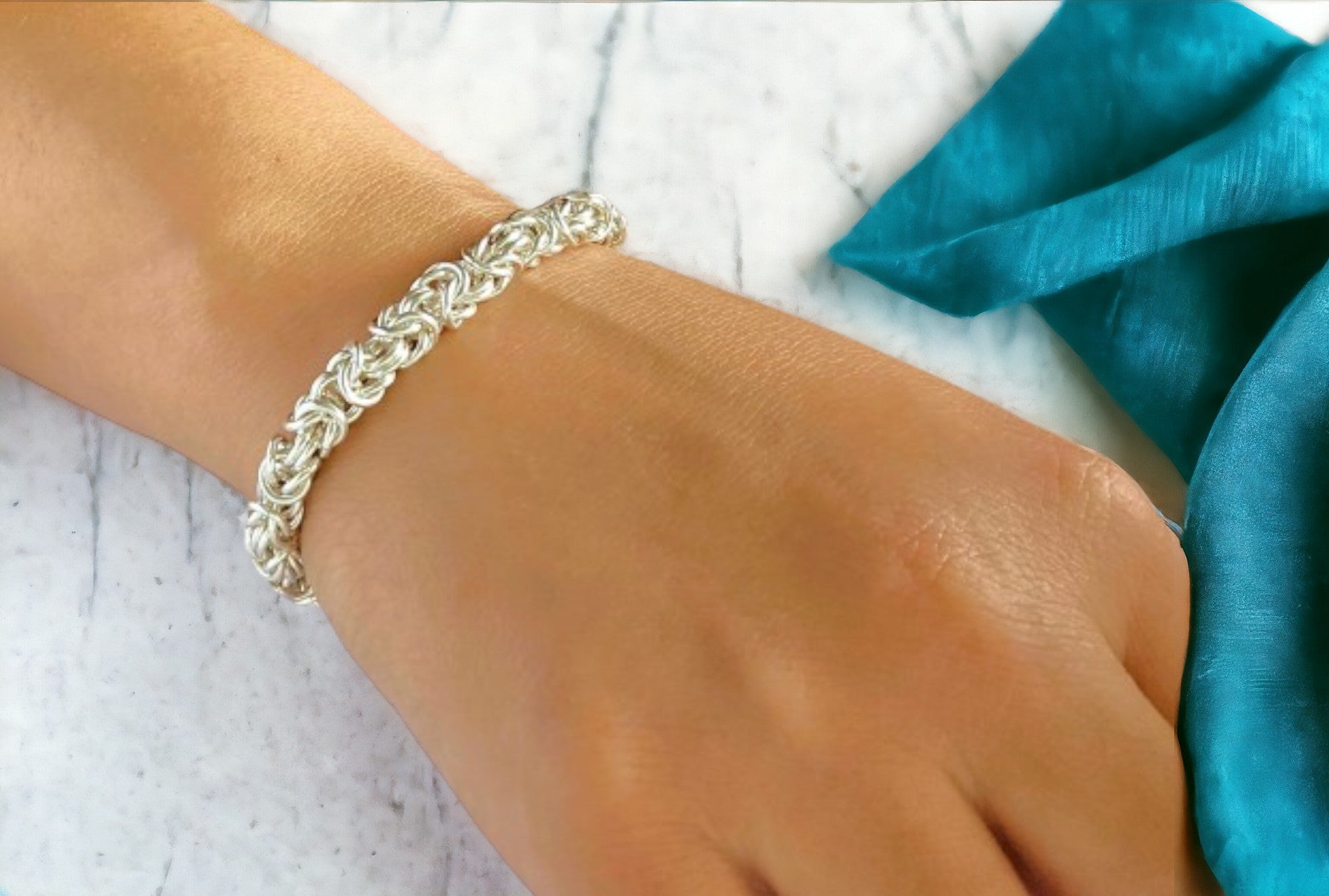 Silver or Bronze Chain Byzantine Bracelet Me Time Kit – DIY Jewellery Making Kit for Adults