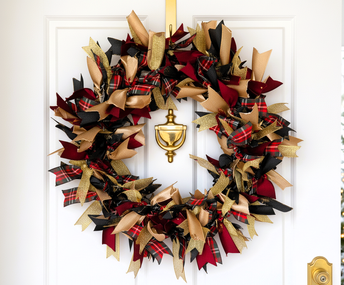 Christmas Rag Wreath'Me Time' Kit | DIY Festive Craft Kit for Adults